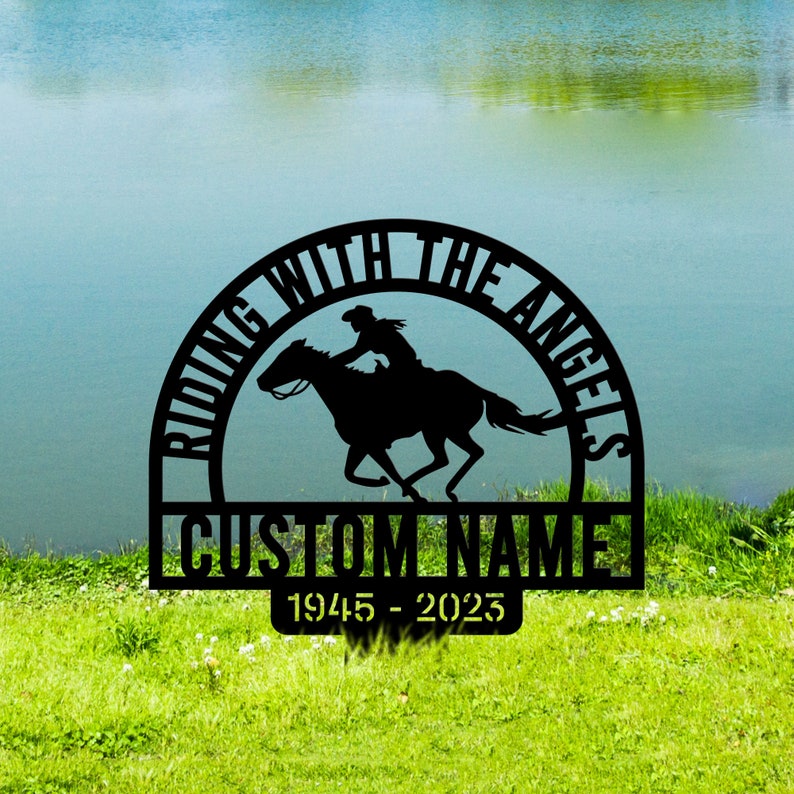 Riding With The Angels Cowgirl Memorial Garden Stake Riding With The Angels Cowgirl Memorial Garden Stake