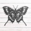 Skeleton Butterfly Skull Metal Wall Art