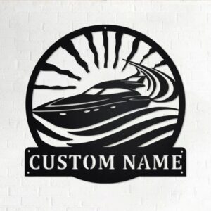 Personalized Speed Boat Metal Wall Art