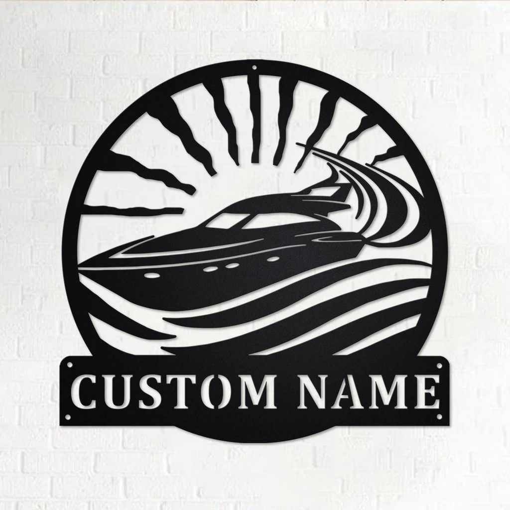 Personalized Speed Boat Metal Wall Art