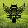 Trucker Dad Memorial Grave Marker Garden Stake Trucker Dad Memorial Grave Marker Garden Stake