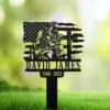 US Flag Firefighter Grave Marker Garden Stake