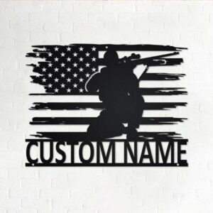 Personalized US Soldier Veteran Metal Wall Art Sign