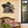 Personalized US Welder Skull Metal Name Sign