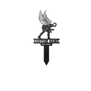 Wrestler Memorial Garden Stake — Laser-Cut Powder-Coated Steel