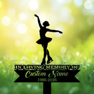 Personalized Figure Skating Memorial Garden Stake