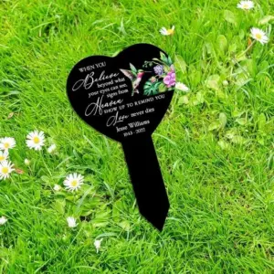 Personalized Floral Hummingbird Memorial Sign