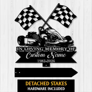 Custom Go Kart Memorial Garden Stake