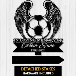 Personalized Soccer Memorial Garden Stake