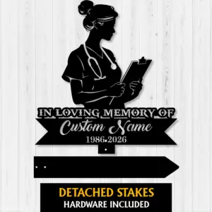 Personalized Nurse Memorial Metal Sign
