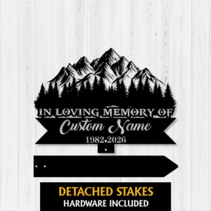Personalized Mountain Landscape Memorial Sign