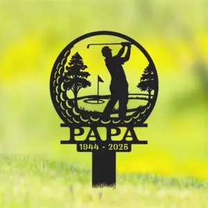 Personalized Golfer Memorial Stake