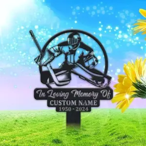 Personalized Hockey Goalie Memorial Sign