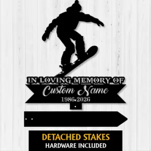 Personalized Snowboarder Memorial Sign