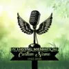 18b-1 Black vintage microphone with angel wings over grass background and banner reading "In Loving Memory" and placeholder "Custom Name 1982-2026"