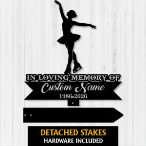 Personalized Figure Skating Memorial Garden Stake