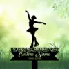 Black silhouette of a female figure skater on a memorial sign reading "IN LOVING MEMORY OF Custom Name 1986-2026" against a soft green leafy background