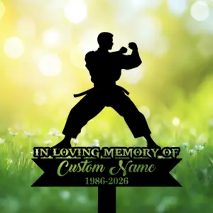 Personalized Karate Memorial Garden Stake