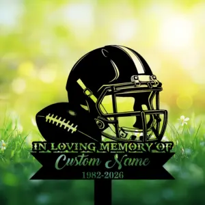Personalized Football Memorial Garden Stake