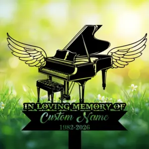 Personalized Piano Memorial Garden Stake