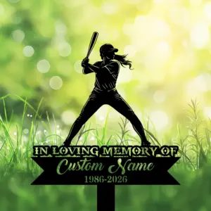 Personalized Softball Player Memorial Sign