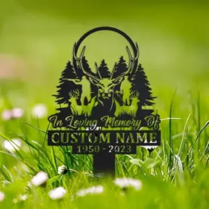 Personalized Deer Hunter Memorial Stake