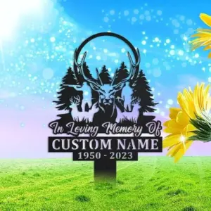 Personalized Deer Hunter Memorial Stake