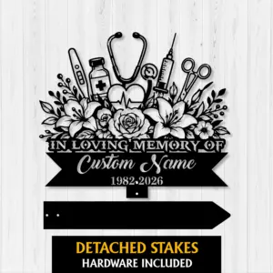Personalized Nurse Memorial Garden Stake