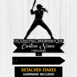 Personalized Softball Player Memorial Sign