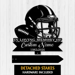 Personalized Football Memorial Garden Stake