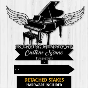 Personalized Piano Memorial Garden Stake