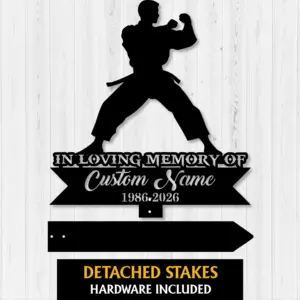 Personalized Karate Memorial Garden Stake