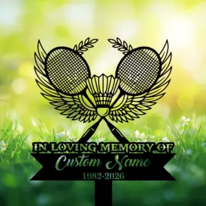 Personalized Badminton Memorial Sign