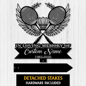 Personalized Badminton Memorial Sign