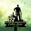 Silhouette of a logger standing with an axe beside stacked logs and text reading "In Loving Memory of Custom Name 1986-2026" on a green leafy background