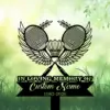 3b-2 Black memorial sign with crossed badminton rackets, shuttlecock and wings over a green grassy, leafy background reading “In Loving Memory” and placeholder "Custom Name" with dates 1982-2026