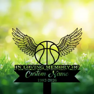 Custom Basketball Memorial Garden Stake