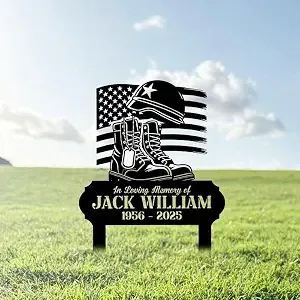 Personalized Military Memorial Metal Sign