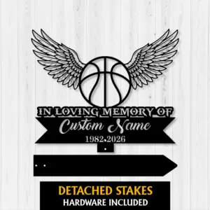Custom Basketball Memorial Garden Stake