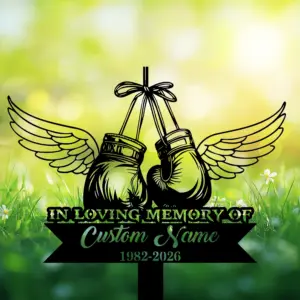Personalized Boxing Gloves Memorial Sign