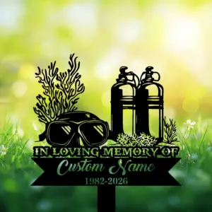 Personalized Scuba Diving Memorial Sign