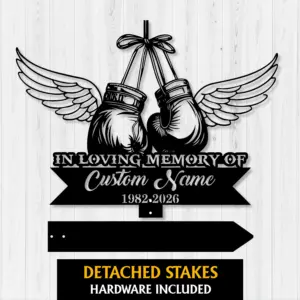 Personalized Boxing Gloves Memorial Sign