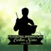 Silhouette memorial sign of a person holding a book and pointer against a soft green leafy background, text reading "IN LOVING MEMORY OF Custom Name 1986-2026"