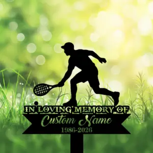 Custom Male Tennis Player Memorial Sign