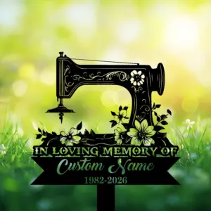 Personalized Sewing Machine Memorial Sign