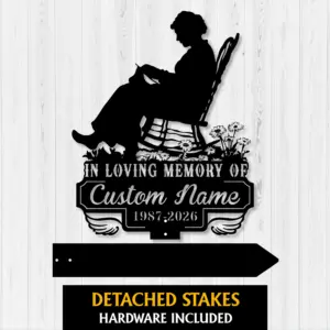 custom crocheting grandma memorial garden stake – personalized outdoor tribute sign