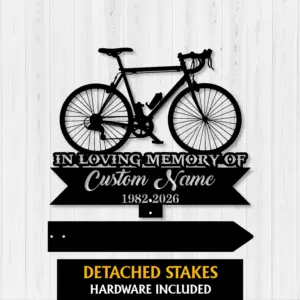 Personalized Bicycle Memorial Garden Stake
