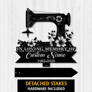 Personalized Sewing Machine Memorial Sign