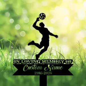 Personalized Male Volleyball Player Memorial Sign