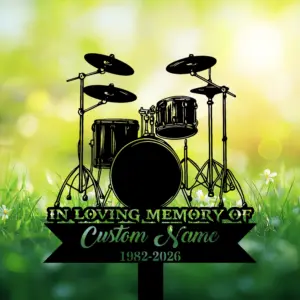 Custom Drum Set Memorial Sign